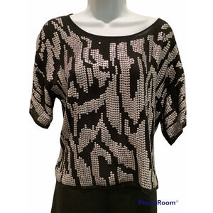 MADISON MARCUS BLACK SILK SEQUIN TOP S